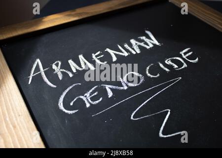 Armenian Genocide on blackboard Stock Photo