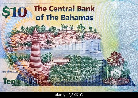 Hope Town from Bahamian money - Dollars Stock Photo