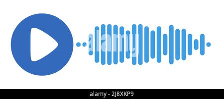 Recording of audio message template. UI element of audio record for smartphones. Vector illustration isolated in white background Stock Vector