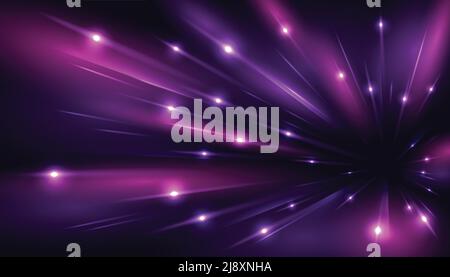 Modern abstract high-speed light effect. Abstract background with beams of light. Technology futuristic dynamic motion. Movement pattern for banner Stock Vector