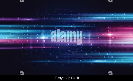 Modern abstract high-speed light effect. Abstract background with beams of light. Technology futuristic dynamic motion. Movement pattern for banner Stock Vector