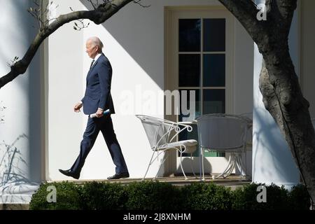 Washington, USA. 10th Mar, 2022. US President Joe Biden walks to Marine 1 en route to Joint Base Andrews at South Lawn/White House in Washington. (Credit Image: © Lenin Nolly/SOPA Images via ZUMA Press Wire) Stock Photo