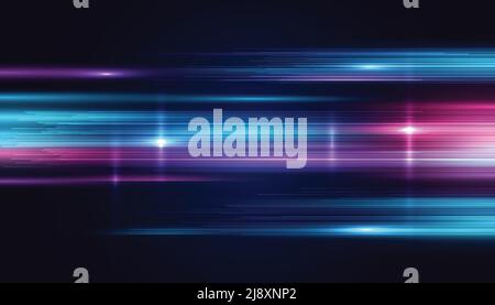 Modern abstract high-speed light effect. Abstract background with beams of light. Technology futuristic dynamic motion. Movement pattern for banner Stock Vector