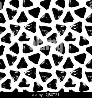 Hand drawn black triangles vector seamless pattern Stock Vector