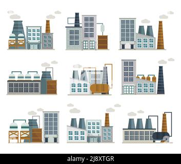 Industrial building icons set grey vector Stock Vector Image & Art - Alamy