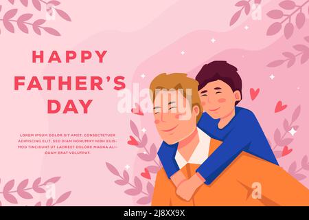 happy fathers day background illustration banner poster Stock Vector