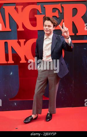 Charlie Heaton at photocall for the premiere of the television series Stranger Things Season 4 in Madrid, May 18, 2022. Credit: CORDON PRESS/Alamy Live News Stock Photo