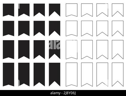 Bookmark or favorite icon solid and thin line style. Stock Vector