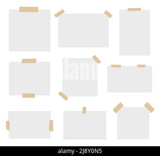 Photo frame with adhesive tape. Retro photo frame blank template for your photo. Stock Vector