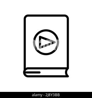 Audio book icon vector. book, play. Line icon style. Simple design illustration editable Stock Vector