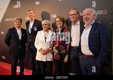 MOUTON Michele (fra), FIA security delegate, portrait, VATANEN Ari, ROHRL Walter, PONS Fabrizia, RICHARDS David, WRC Gala 50th anniversary during the Rally de Portugal 2022, 4th round of the 2022 WRC World Rally Car Championship, from May 19 to 22, 2022 at Matosinhos, Portugal - Photo Paulo Maria / DPPI Stock Photo