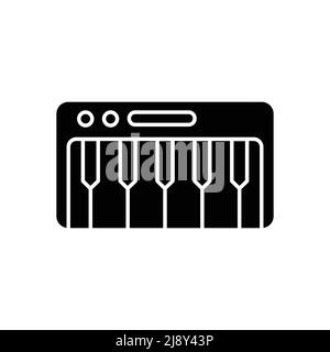 Piano keyboard vector icon. music, instrument. solid icon style, glyph. Simple design illustration editable Stock Vector