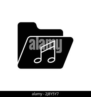 Folder icon vector with tone. music. solid icon style, glyph. Simple design illustration editable Stock Vector