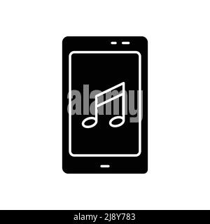 Mobile vector icon with tone. music. Solid icon style, glyph. Simple design illustration editable Stock Vector