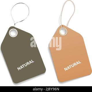 Natural tags isolated on white background. Vector Illustration. EPS10 opacity Stock Vector