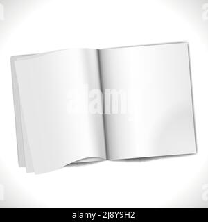 Magazine blank pages template isolated on white. Vector Illustration. EPS10 opacity Stock Vector