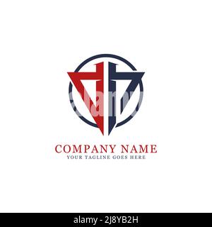 DH initial name logo design vector in the circle, letter name of D and H  logo inspiration Stock Vector