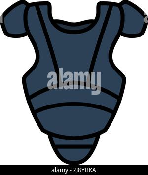 Baseball Chest Protector Icon. Editable Bold Outline With Color Fill Design. Vector Illustration. Stock Vector