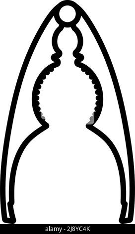 Nutcracker Pliers Icon. Bold outline design with editable stroke width. Vector Illustration. Stock Vector