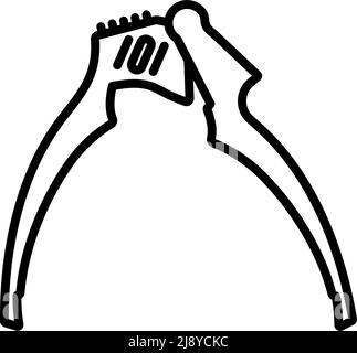 Garlic Press Icon. Bold outline design with editable stroke width. Vector Illustration. Stock Vector