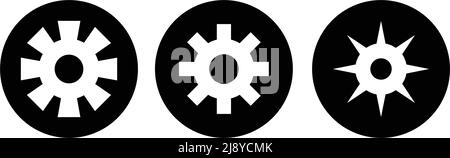 A set of gear icons in various shapes. Editable vector. Stock Vector