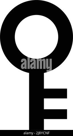 Black key silhouette icon. Editable vector. Stock Vector