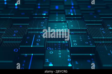 Data flow diagram with Binary code digital technology background ...
