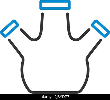 Icon Of Chemistry Round Bottom Flask. Editable Bold Outline With Color Fill Design. Vector Illustration. Stock Vector