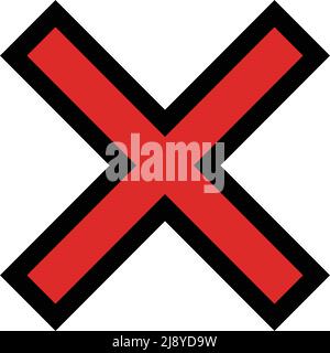 Wrong mark icon in red. Editable vector. Stock Vector