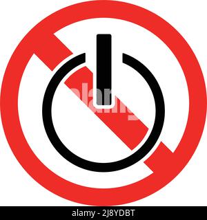No plug warning sign vector. Black on White background Stock Vector ...