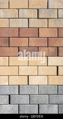 Concrete paving stones in different color variations at a building materials trade Stock Photo