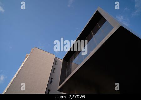 Low Angle Architectural Shot Of Ataturk Cultural Center (Ataturk Kultur Merkezi - AKM), Istanbul, Turkey Stock Photo