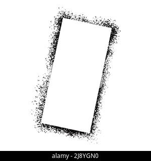 Stencil spray paint frame. Grunge graffiti style black frame. Isolated vector illustration with drop paint border. Stencil spray effect. Stock Vector