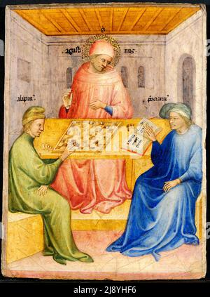 Nicolo di Pietro - Saint Augustine and Alypius are visited by Ponticianus 1413-15 Stock Photo