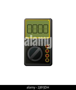 Measuring instrument multimeter. Tools for electrician. Repair of radio electronic and microprocessor equipment. Spare parts components and service. I Stock Vector