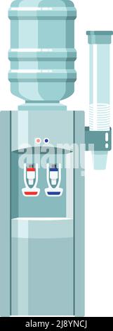 Vector illustration in flat style with water-cooler for office isolated on white background Stock Vector