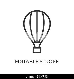Hot air balloon line icon. Air Transport. Used for transportation, entertainment and travel. Isolated vector illustration on a white background. Editable stroke. Stock Vector