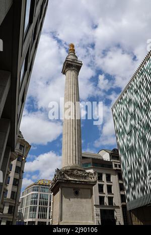 The Monument in the City of London Stock Photo