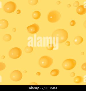 Vector Seamless Realistic Cheese Pattern Background Illustration Stock Vector