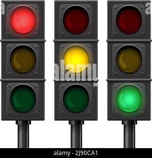 Traffic lights isolated on white background. Vector stock illustration ...