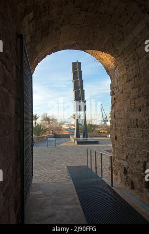 Santiago Calatrava sculpture.Title: Bou .Es Baluard Museum of modern and contemporary art.Palma de Mallorca.Spain Stock Photo