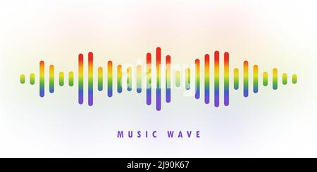 Colorful sound wave equalizer. Background design musical sound wave. Vector illustration. EPS 10 Stock Vector