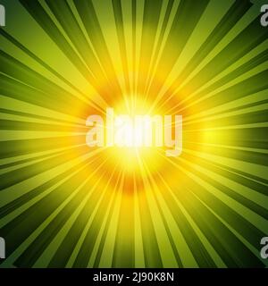 Green Retro Radial Rays Background, sun flash Stock Vector Image & Art ...