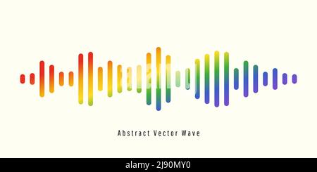 Colorful audio message wave or sound wave equalizer. Isolated background design musical sound wave. Vector illustration. Stock Vector