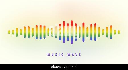 Colorful sound wave equalizer. Background design musical sound wave. Vector illustration. EPS 10 Stock Vector