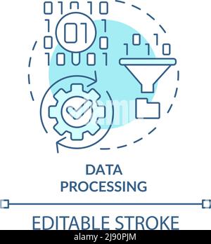 Data processing turquoise concept icon Stock Vector