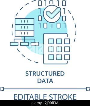 Structured data turquoise concept icon Stock Vector