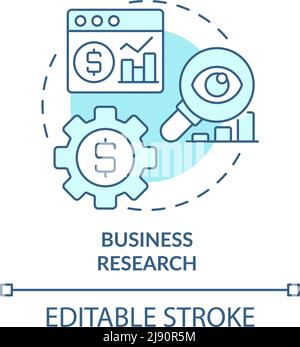 Business research turquoise concept icon Stock Vector