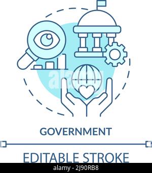 Government turquoise concept icon Stock Vector