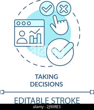 Taking decisions turquoise concept icon Stock Vector